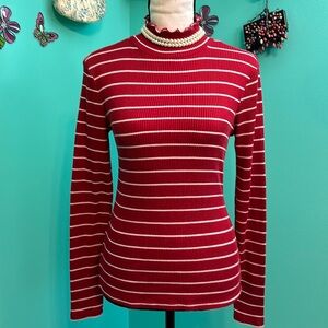 Maurice’s mock neck striped long sleeve top